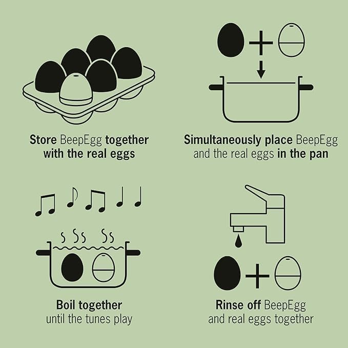 LOL BeepEgg – Egg Timer for Boiling Eggs – Musical Egg Cooker for Soft, Medium, Hard Boiled Eggs – Food Safe – Singing Floating Egg Timer – Egg Cooker for 3 Levels of Doneness – Brainstream