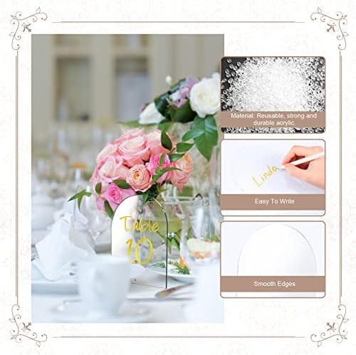 25 Sets Clear Arch Acrylic Sign With Stand - Blank Arched Round Top Sheet for DIY Table Numbers, Wedding Stand Holder, Events, Parties Centerpieces Decor (4 x 6 Inch)