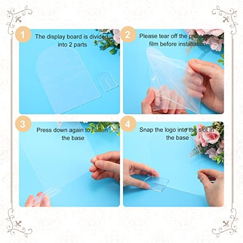25 Sets Clear Arch Acrylic Sign With Stand - Blank Arched Round Top Sheet for DIY Table Numbers, Wedding Stand Holder, Events, Parties Centerpieces Decor (4 x 6 Inch)