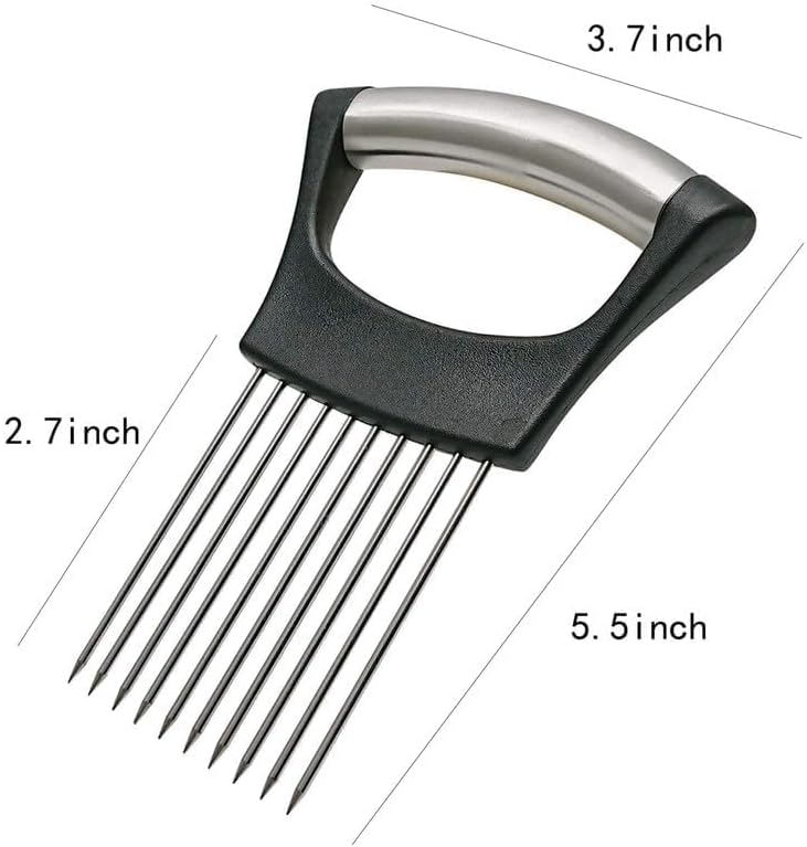 Onion Slice Holder, 2025 Upgraded Stainless Steel Onion Holder for Slicing Lemon Slicer Vegetable Cutter, Kitchen Chopper Slicing Assistant Tool for Meat, Onion, Potato, Tomato (2, C)
