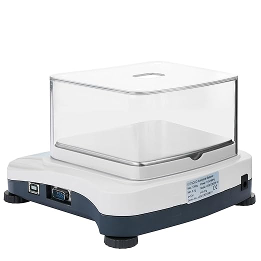 U.S. Solid Precision Lab Scale 300g x 0.01g- High Precision Analytical Balance w/USB and RS232 Interface, Detachable Draft Shield, Calibration Weight,100-240 VAC