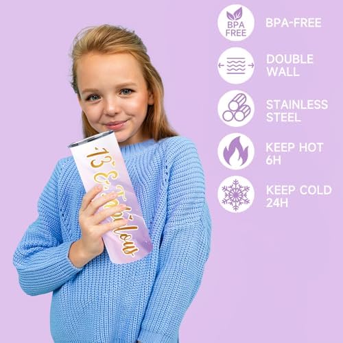 13th Birthday Gifts for Girls, Gifts for 13 Year Old Birthday Girl, 11PCS Unique 13th Birthday Gifts Ideas for Her, Daughter, 13 Fabulous Gifts, 13th Birthday Decorations for Girls, 13th Purple Gifts