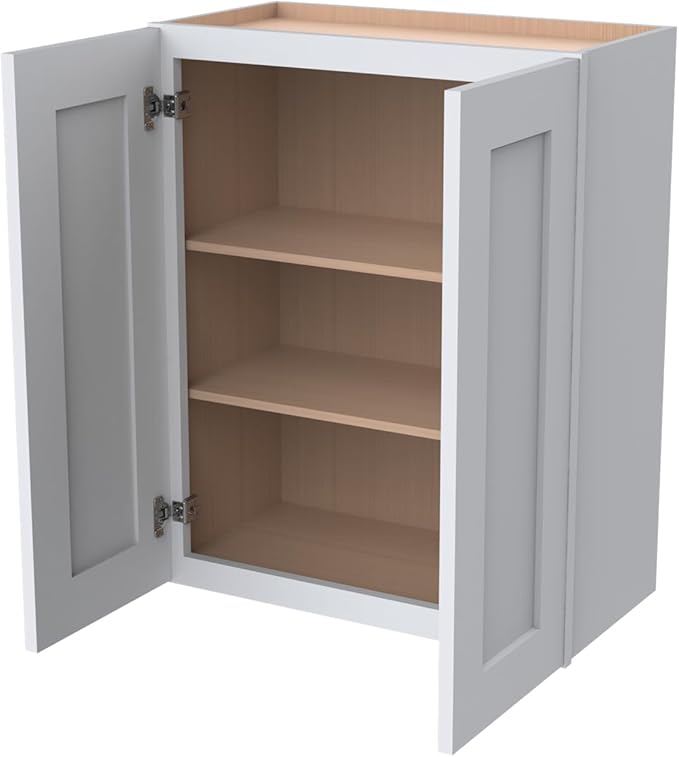 Wall-Mounted Cabinet – Solid Wood Shaker Style Medicine Cabinet with Adjustable Shelves & Soft-Close Doors for Bathroom, Kitchen, and Office Storage (White, 39" W x 12" D x 36" H)