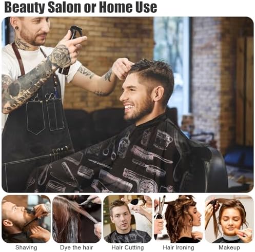 NICEMOVIC 10 in 1 Hair Cutting Barber Cape with Neck Duster Brush Barber Brush Neck Strips Hair Combs Hair Clips, Professional Barber Accessories Cleaning Supplies for Salon Haircut Styling