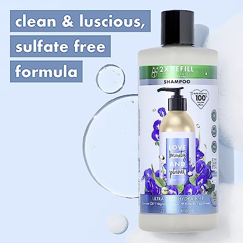 Love Beauty And Planet Shampoo and Conditioner, Coconut Oil & Vegan Collagen, Ultra Deep Hydration - Sulfate-Free Shampoo and Conditioner for Damaged, Dry Hair, Scented, Refill, (2 Piece Set)