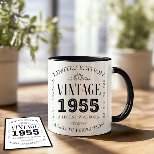 70th Birthday Gifts for Men, Women - 70 Years Old Birthday Decorations - 1955 Vintage Coffee Mug - 70 Year Old Mug - 70th Bday Gifts Ideas - Happy 70th Party Decorations - 70 Present for Men