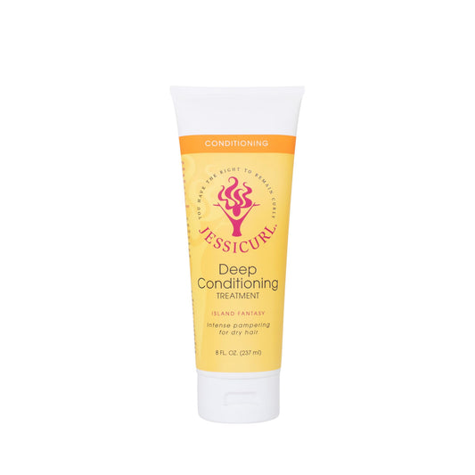 Jessicurl, Deep Conditioning Treatment, Island Fantasy, 8 Fl oz. Deep Conditioner for Dry Damaged Hair, great Anti Frizz Hair Mask and Leave in Conditioner for Curly Hair