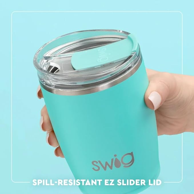 Swig Life 12oz Insulated Tumbler, Travel Coffee Tumbler with Lid, Cup Holder Friendly Travel Coffee Mug, Stainless Steel, 12 oz Reusable Insulated Coffee Mug (Saturdays in Fayetteville)