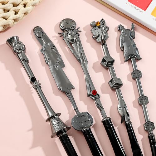 Nightmare Before Christmas Makeup Brushes - 5pcs Corpse Bride Anime Make Up Brush Set Silver Drawstring Bag Included (NEW 5Pcs)