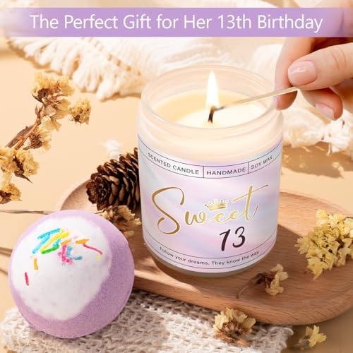 13th Birthday Gifts for Girls, Gifts for 13 Year Old Birthday Girl, 11PCS Unique 13th Birthday Gifts Ideas for Her, Daughter, 13 Fabulous Gifts, 13th Birthday Decorations for Girls, 13th Purple Gifts