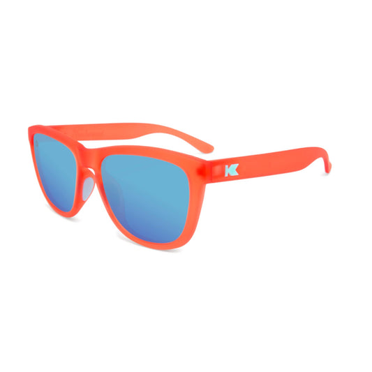 Knockaround Premiums Sport - Polarized Running Sunglasses for Women & Men - Impact Resistant Lenses & Full UV400 Protection, Fruit Punch Red/Aqua