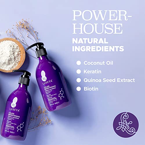 Luseta Purple Shampoo for Women - Blonde, Grey, Color Treated, Curly and Damaged Hair - 16.9oz, Sulfate & Paraben Free