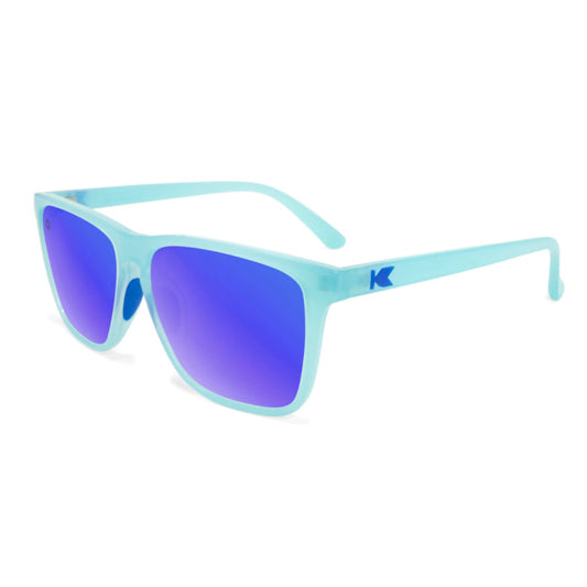 Knockaround Fast Lanes Sport - Polarized Running Sunglasses for Women & Men - Impact Resistant Lenses & Full UV400 Protection, Icy Blue/Moonshine