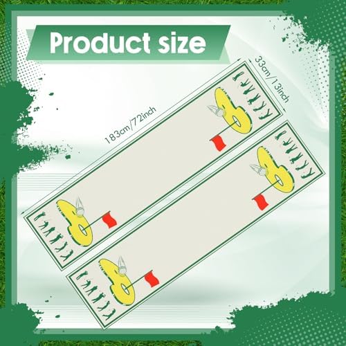 2 Pack Golf Table Runner 13 x 72 inches Golf Party Table Decorations for Birthday Party Dining Room Kitchen Tabletop Home Decor