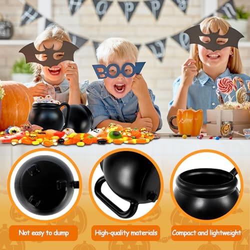 12 PCS 15 oz Cauldron Mugs,Plastic Black Cauldron Pot Cups,Witches Brew Mug for Drinks,Halloween Party Favors,St Patricks Day Party Gift Supplies
