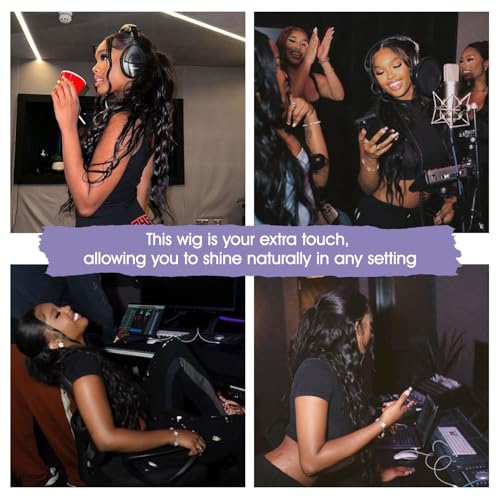 Lemoda 210% Density 13x6 Full Lace Frontal Virgin Human Hair Wigs 28Inch Water Wave 13x6 HD Lace Frontal Wigs Deep Wave Full 13x6 Lace Wigs Classic Hairstyle Wet and Wavy Wig Pre Plucked Hairline