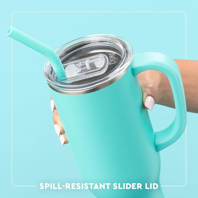 Swig Life 30oz Mega Mug, 30 oz Tumbler with Handle and Straw, Cup Holder Friendly, Dishwasher Safe, Extra Large Insulated Tumbler, Stainless Steel Water Bottle (Tutti Frutti)