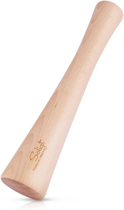 SOLIGT 12" Sauerkraut Pounder for Mason Jars Vegetable Fermentation- One Piece of Solid Wood