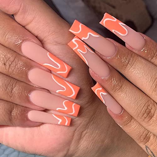 XXL No C Curve Nail Tips, SWETIDY 600Pcs Refill Size of 4,5,6,7 Clear Acrylic Nails Square Shape Nail Half Cover