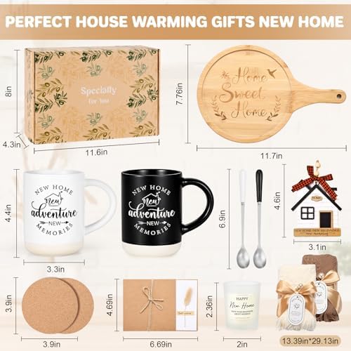 YHRJWN House Warming Gifts New Home, Housewarming Gifts New Home, House Warming Gift for Women Men Couples Newlywed Friends, Housewarming Gift Box, 13 Pieces