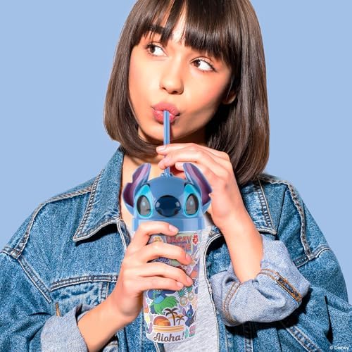Fashion Angels Disney Stitch Tumbler Design Kit, Includes a 16 oz Experiment 626 Tumbler & 100 Waterproof Stickers, Ideal Gift Set for Kids Ages 8 & Up