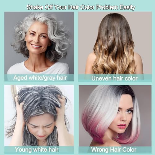 Silver Gray Hair Dye Shampoo, Instant Hair Color Shampoo, Silver Shampoo Hair Dye for Women Men, Lasting Shampoo Para Canas & Champu Para Canas, Shampoo Para Pintar el Cabello