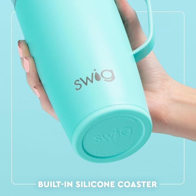 Swig Life 22oz Travel Mug, Insulated Tumbler with Handle and Lid, Travel Coffee Mug, Cup Holder Friendly, Stainless Steel 22 oz Tumbler, Reusable Insulated with Lid (Lemon Meringue)