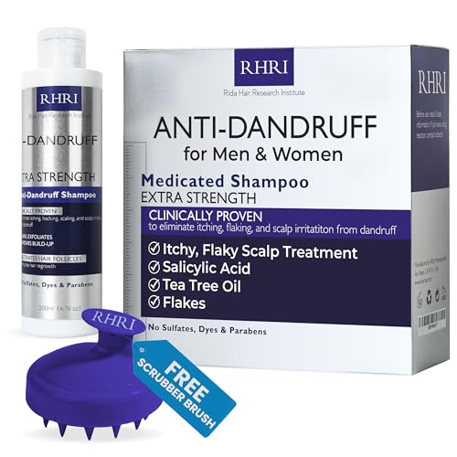 Anti Dandruff Shampoo for Men & Women | Extra Strength Medicated Shampoo with 2% Salicylic Acid and Tea Tree Oil for Itchy, Dry Scalp, Flakes and Build-Up | Sulfate Free 200ml
