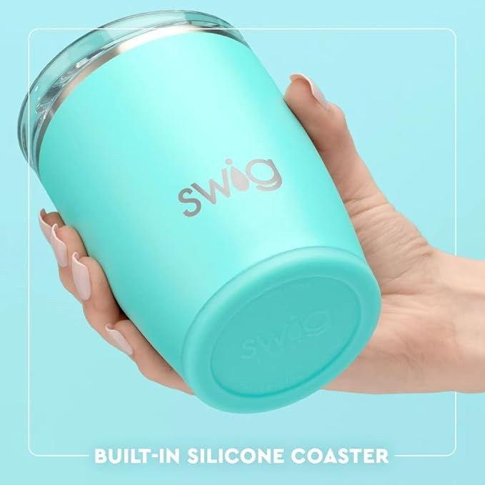 Swig Life 12oz Insulated Tumbler, Travel Coffee Tumbler with Lid, Cup Holder Friendly Travel Coffee Mug, Stainless Steel, 12 oz Reusable Insulated Coffee Mug (Saturdays in Norman)
