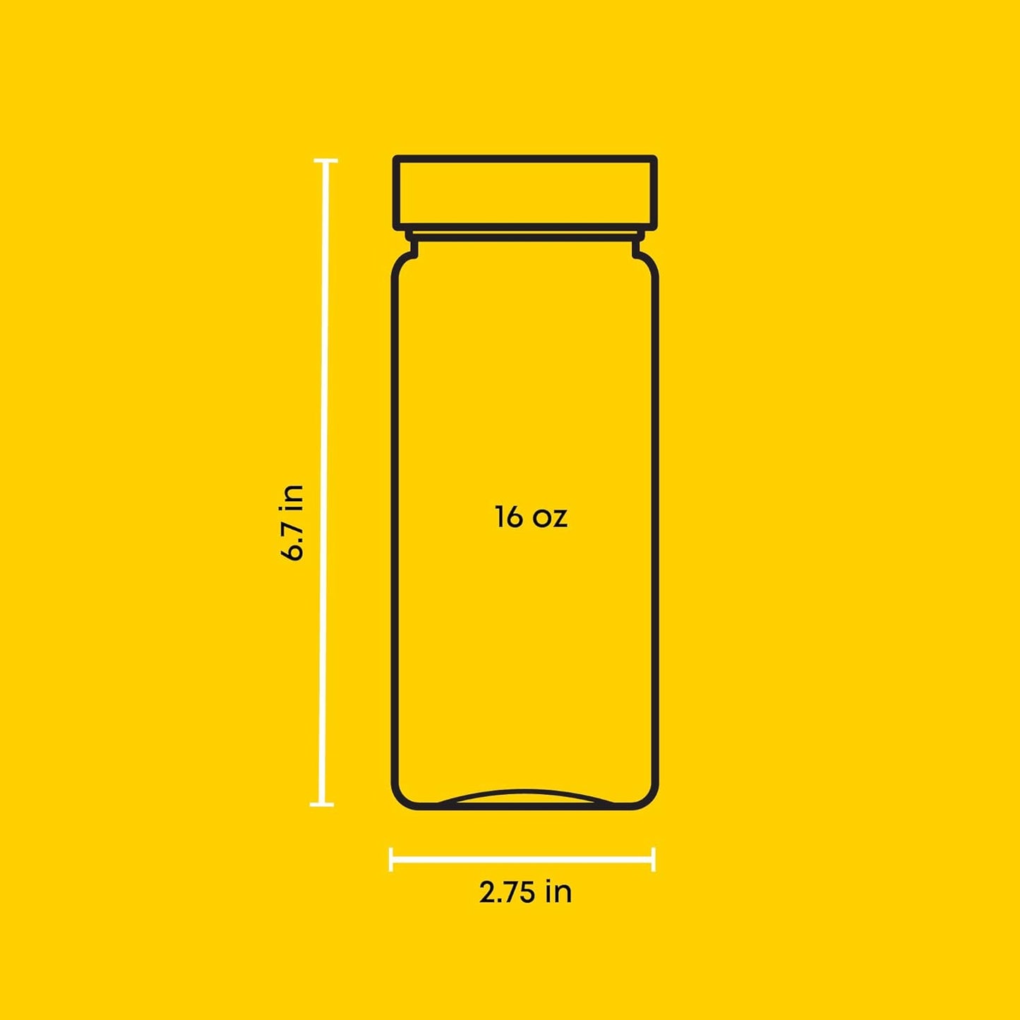 JoyJolt Glass Juice Bottles, 16 oz Glass Bottles with Caps. Set of 8 Juice Containers with Lids for Fridge, and Labels for Juice Jars. Glasses for Juice, Cold Brew Bottles, Smoothie Jars