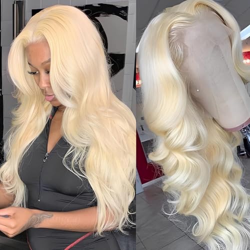613 Lace Front Wigs Human Hair 13x1 Blonde Human Hair Wig 613 Blonde Wig Human Hair for Women Pre Plucked with Baby Hair Brazilian Blonde Body Wave Wigs 20inch