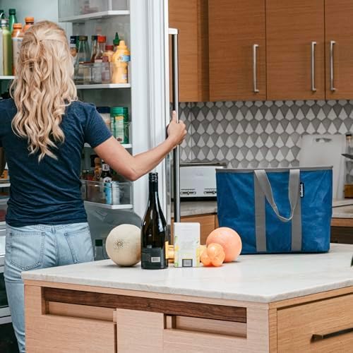CleverMade EcoBasket 30L Collapsible Tote Basket 3 Pack – Reusable Grocery Tote That Stands Upright, Foldable Shopping Basket for Car Trunk Storage, Heavy Duty Utility Bag, 30 lb Capacity - Black