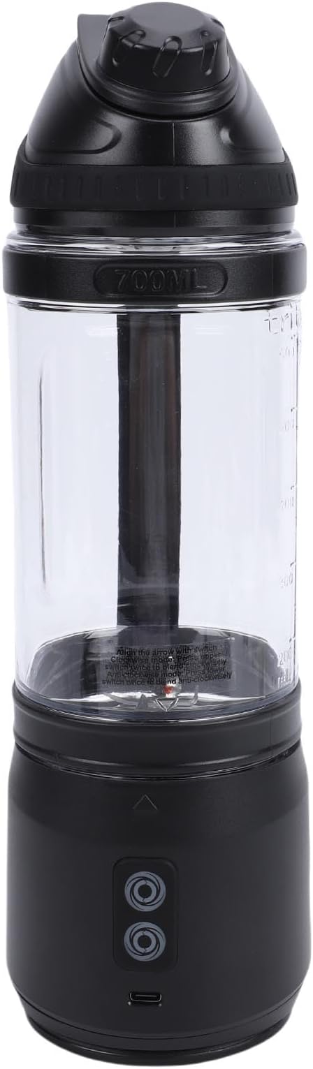 Asixxsix Portable Blender, 240W Cordless USB C Rechargeable 24oz Personal Blender Small Smoothie with Intelligent LED Display Base for Shakes Smoothies Frozen Blending (700ml)