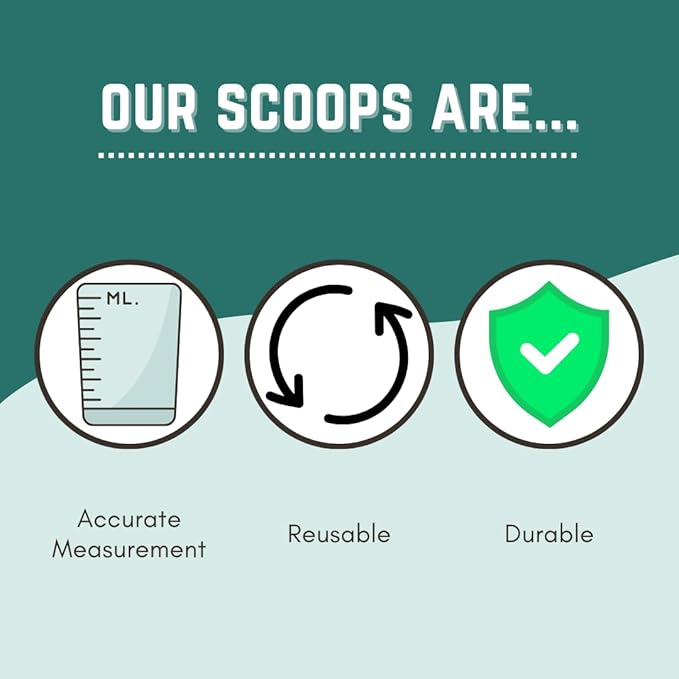 1/2 Teaspoon (2.5 mL) Long Handle Scoop for Measuring Coffee, Pet Food, Grains, Protein, Spices and Other Dry Goods (Pack of 5)
