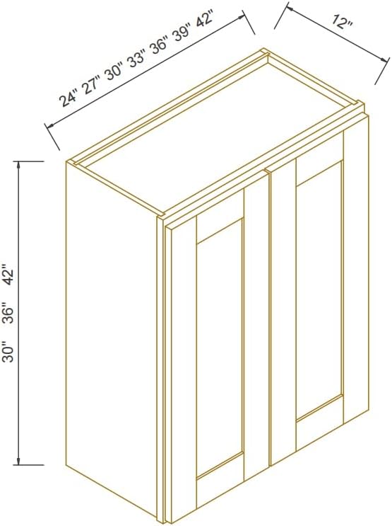 Wall-Mounted Cabinet – Solid Wood Shaker Style Medicine Cabinet with Adjustable Shelves & Soft-Close Doors for Bathroom, Kitchen, and Office Storage (Jade Green, 33" W x 12" D x 36" H)