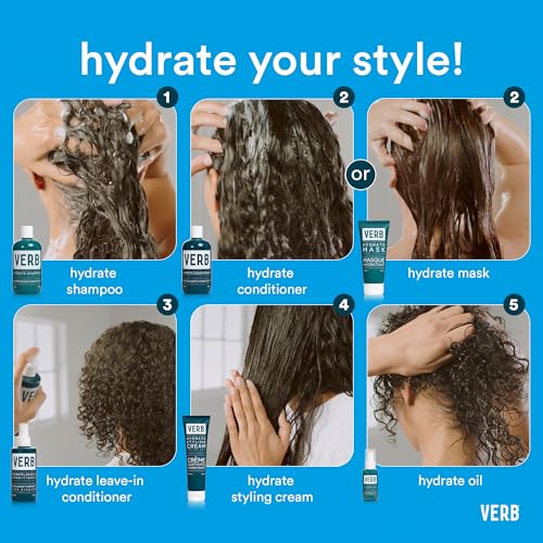 VERB Hydrate Shampoo - Cleanse Dry + Frizzy Hair - Smooth + Reduce Frizz - Amber + Warm Jasmine Scent