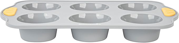 Restaurantware Silicone Baking Molds Pack of 40 Non-Stick Muffin Molds with Handles 6 Compartments, Oven-Friendly Dishwashable Freezer-Friendly Heat-Resistant Gray Silicone Cupcake Muffin Pans