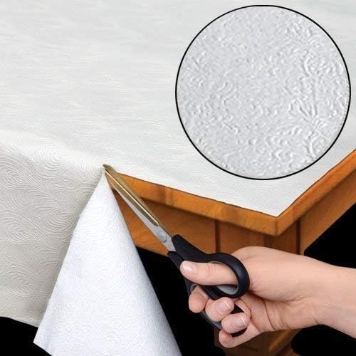 Home Bargains Plus Quilted Heavy Duty Table Pad Protector with Flannel Backing, Cut to Fit, Heat Resistant, Wipe Clean, Protects Table from Spills and Scratches, White, 52” x 108” Rectangle