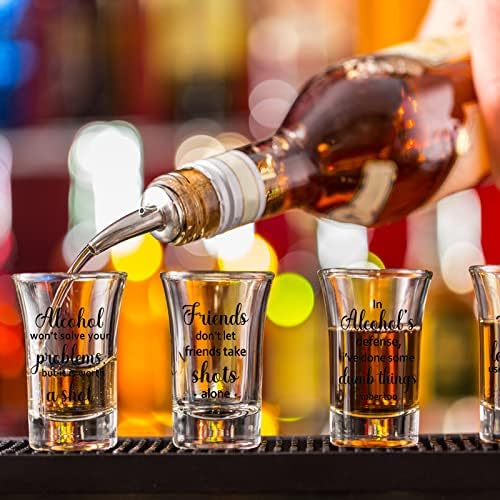 Cunhill 12 Packs Acrylic Clear Party Shot Glasses Random Set 1.2 Ounce Small Glasses Funny Friends Wine Glasses Acrylic Drinking Glasses for Adult Glass Shot Cups(Friend)