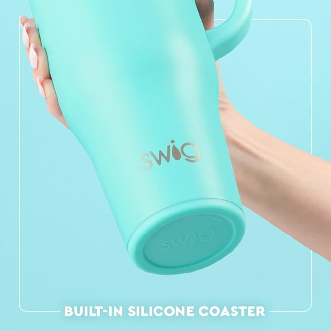 Swig Life 40oz Leak Proof Mega Mug, 40oz Leak Proof Tumbler with Handle and Straw, Extra Large Insulated Tumblers, Cup Holder Friendly Travel Mug, Reusable Leakproof Water Bottle (Mystique)