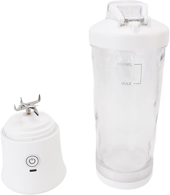 600ml Portable Blender with RGB Light,USB C Rechargeable Juicer Cup for Gym & Travel,18000RPM Stainless Steel Electric Fruit Mixer