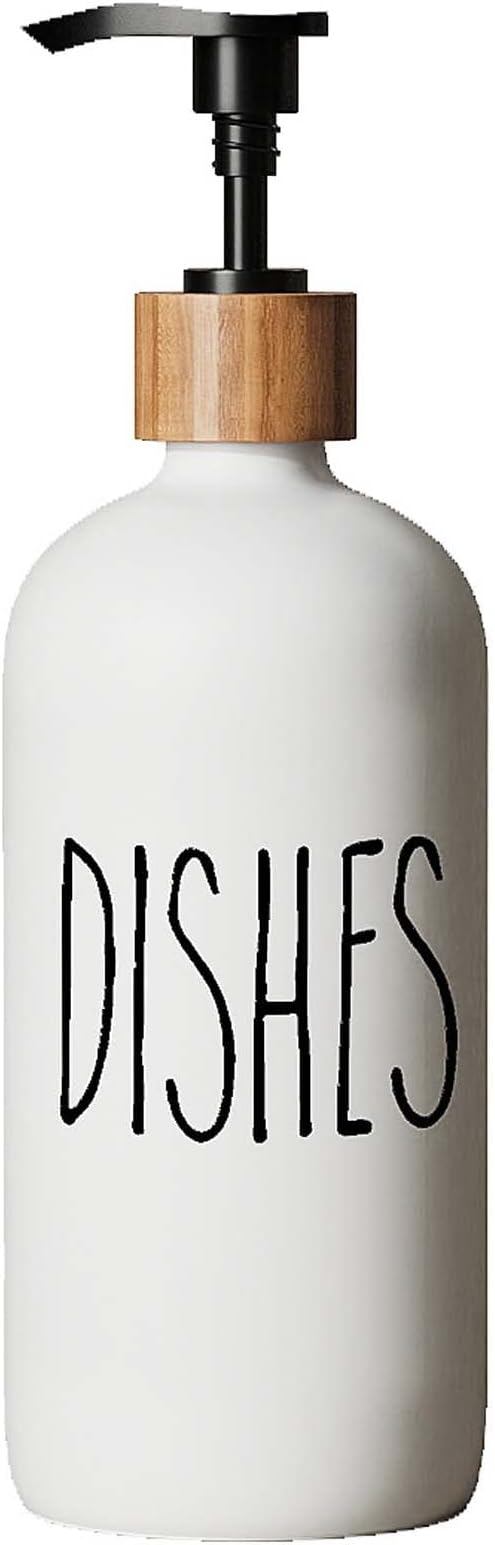 Soap Dispenser,Dish Soap Dispenser for Kitchen Sink.Glass Hand Soap Dispenser, Modern Farmhouse Decor Dish Soap Dispenser for Bathroom,Kitchen Sink Decor