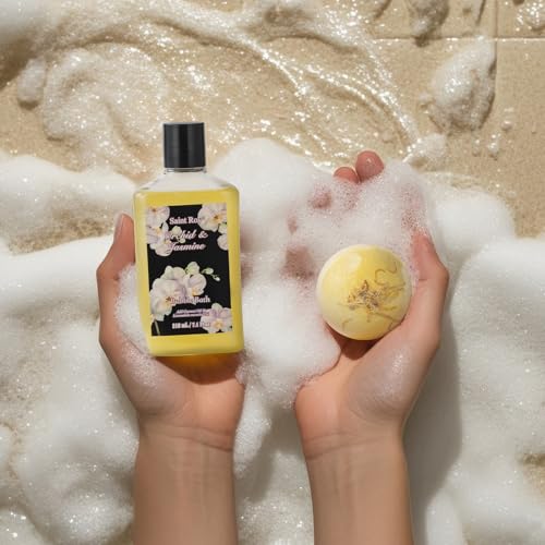 Mother's Day Gift for Mom Bath and Body Gift Basket Orchid & Jasmine Spa Gift Baskets for Women Fragrant Body Lotions, Bath Bomb, Home Spa Gift Basket Rich in Jojoba oil & Shea Butter, Bath Kit Sets