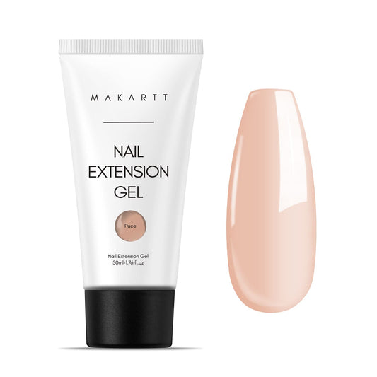 Makartt Poly Nail Gel, 50ML Nude Nature Color, Strong Builder for Extension Overlay Strengthener 3D Diy, Multifunctional, Long-lasting for Nails French Manicures Home Salon-Puce