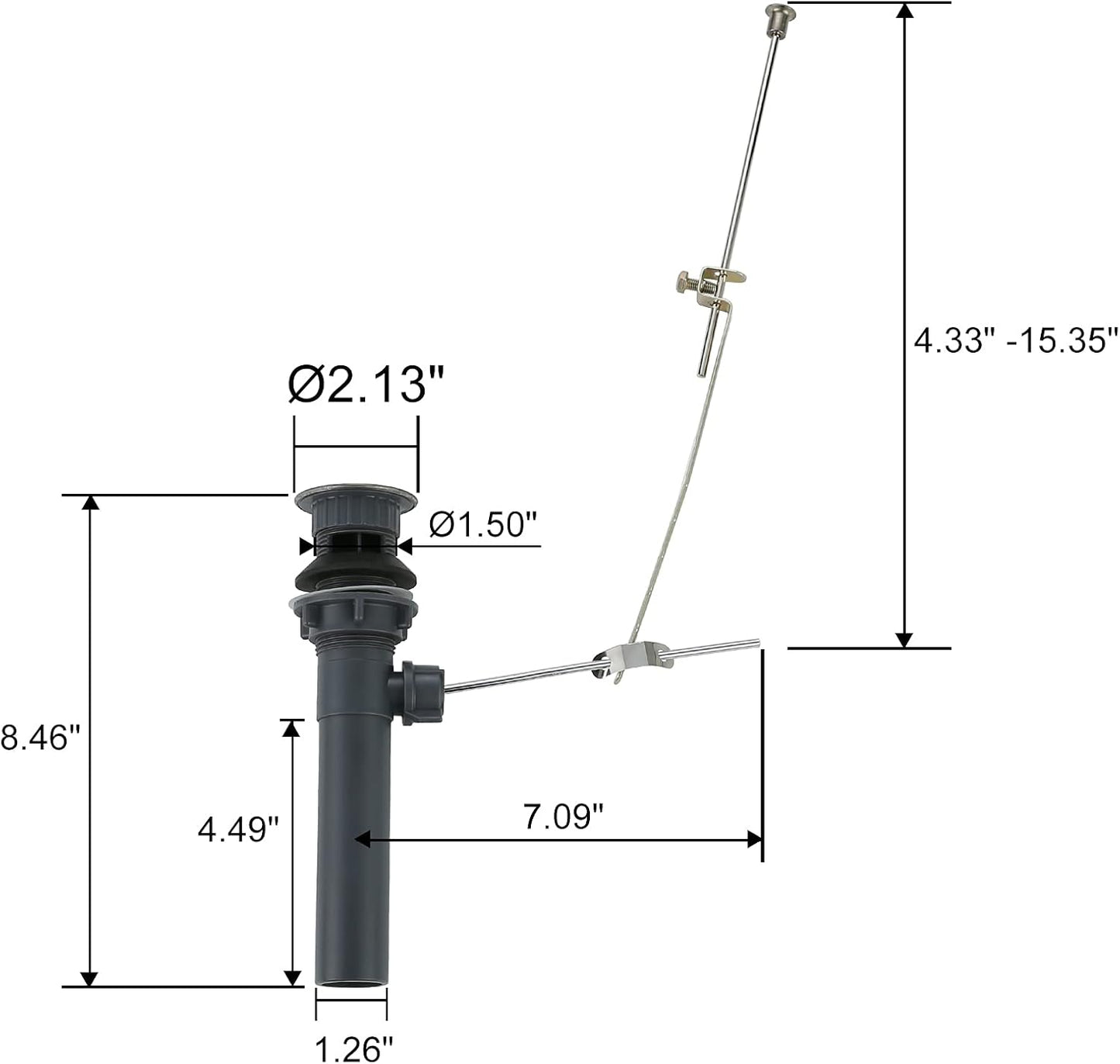 Bathroom Sink Drain with Lift Rod, Brushed Nickel Sink Drain with Overflow, ARCORA Drain Stopper for Vessel Sink