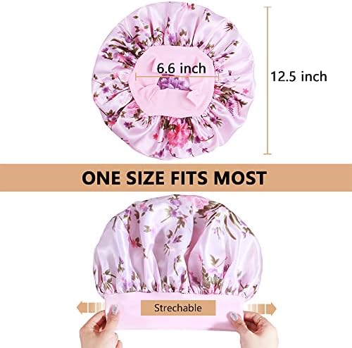 10PCS Satin Bonnets for Women Sleeping, Large Braids Bonnet Wide Band Hair Bonnets