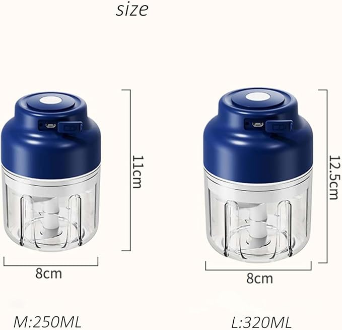 Electric Garlic Chopper, Mini Portable Veggie Cutter with 4/6 Stainless Steel Blades, Portable Wireless Rechargeable Mini Electric Garlic Food Chopper for Garlic, Onion, Chili, Nuts (Purple,250ML)