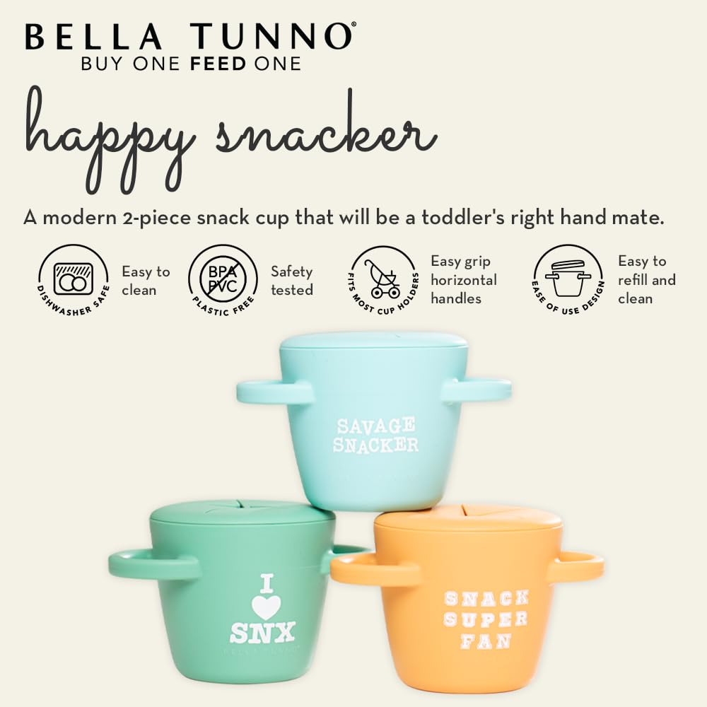 Snack Cups for Toddlers by Bella Tunno, Silicone Spill Proof Food Container with Lid, Babies & Kids 6-12 Months, Snack Super Fan
