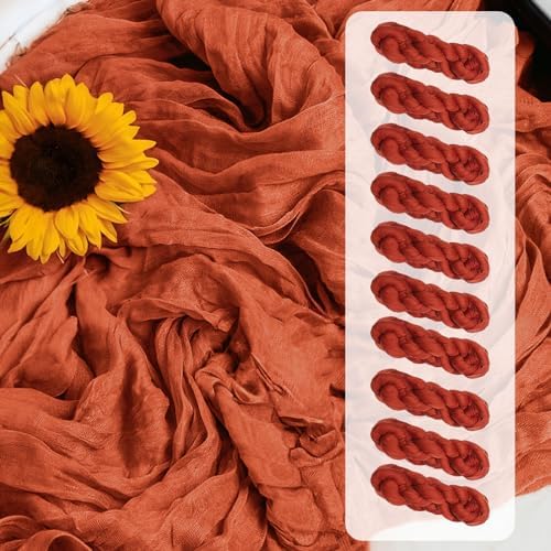 10 Packs Terracotta Cheesecloth Table Runners 35 x 120 Inch – Rustic Boho Gauze Table Runner for Wedding Arch, Party Decoration