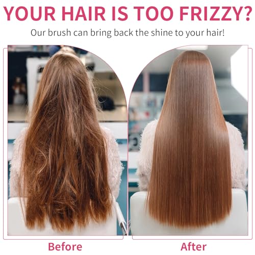 Round Brush for Blow Out - 2.1 Inch Large Nano Thermal Ceramic & Ionic with Boar Bristles - Salon Blow Drying Hair Brush for Drying,Volumizing, Curling, Shine & Smooth Styling